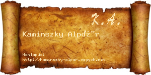 Kaminszky Alpár névjegykártya